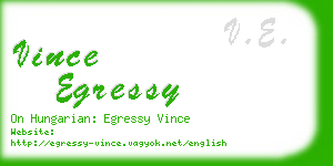 vince egressy business card